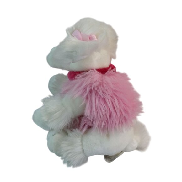 Lillian Vernon White Pink Floppy Poodle Plush 8" Puppy Dog Stuffed Animal Toy - Picture 4 of 6